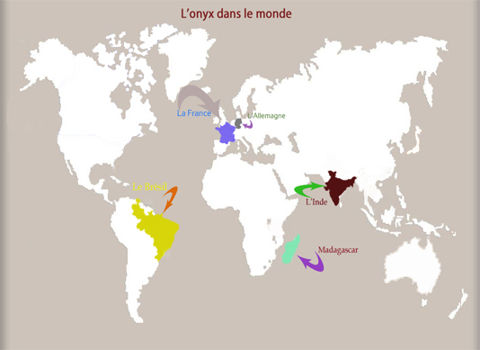 l'onyx dans le monde