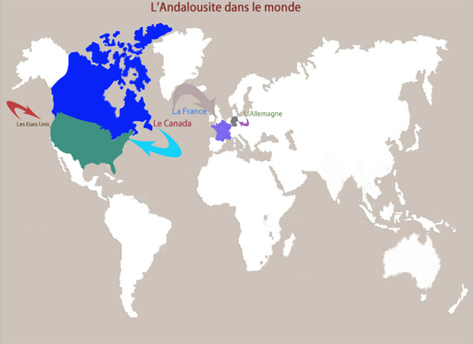 l'andalousite dans le monde