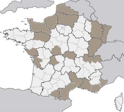 Carte du crétacé en france