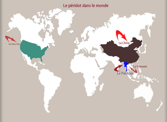 les péridots dans le monde