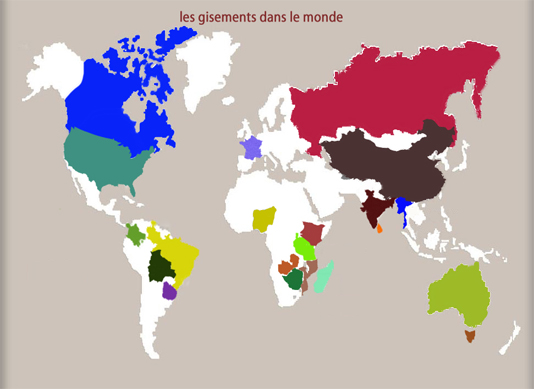 Cordiérites et iolites dans le monde