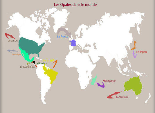 les opales dans le monde