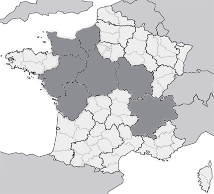 la carte du bajocien en france