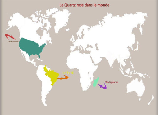 les gisements de quartz rose dans le monde