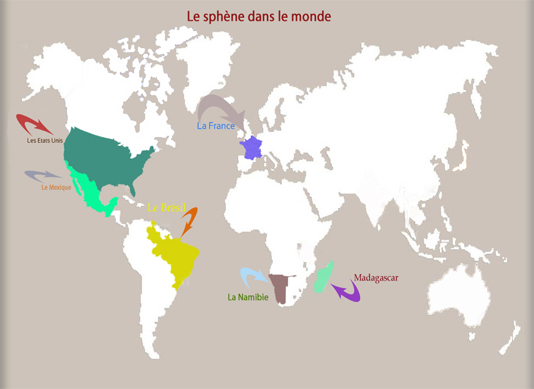 la carte des sphènes dans le monde