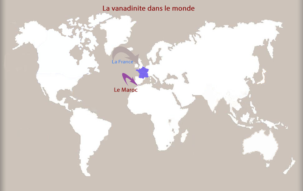 La vanadinite dans le monde 